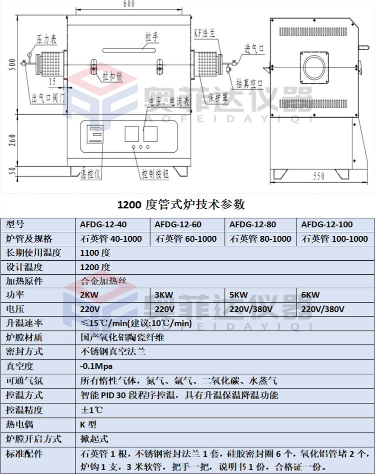 河北科技大學(xué)訂購(gòu)高溫管式爐